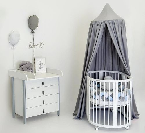 купить Комод-пеленатор Ingvart 90017041-4 Comoda Scandi Alb/Gri в Кишинёве 