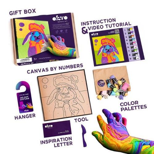 cumpără Set de creație Okto 20004-OK Pictură pe numere 3D cu plastilină ușoară 29x29сm, Iepure în Chișinău 
