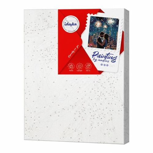 cumpără Tablou pe numere Ideyka KHO8484 30x40cm Eco, Clip de iubire cu vopsele metalic extra în Chișinău 