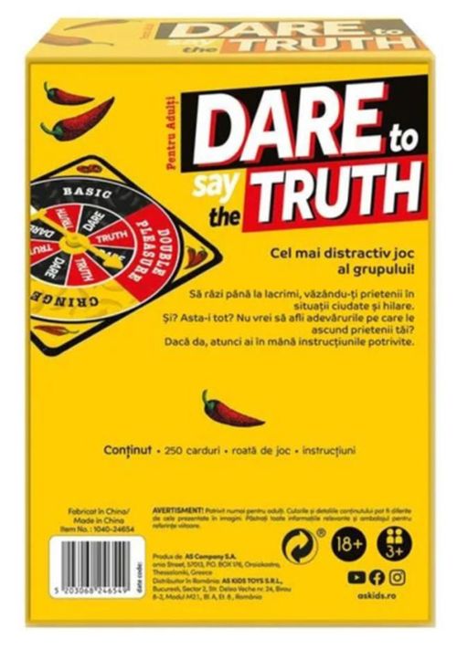 cumpără Joc educativ de masă As Kids 1040-24654 Adevăr sau Provocare 18+ (RO), cod 61233 în Chișinău 