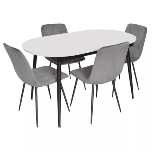 купить Комплект стол и стулья Evelin di Costacurta стол DT-533R B + 4 стула YTC-080B Blu-14 (Dark grey) в Кишинёве 