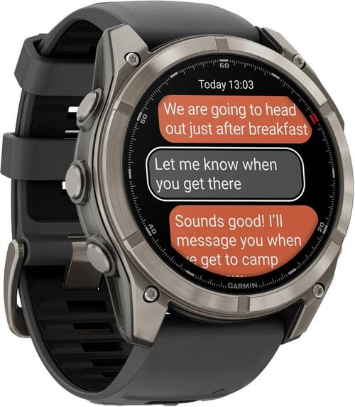 cumpără Ceas inteligent Garmin fenix 8 Pro – 51 mm, AMOLED, Sapphire, Titanium with Graphite/Black silicone band în Chișinău 