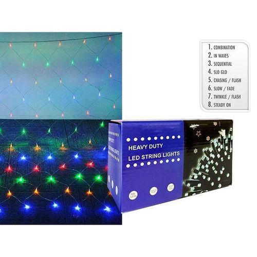 купить Гирлянда Promstore 35388 Огни новогодние Сетка-трапеция 225LED разноцв, 1.5x1.4x2m в Кишинёве 