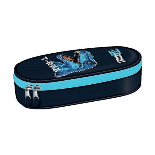 купить Школьный пенал St.RIGHT 56690 Penar 23x9.5x6cm, Blue T-Rex, textil в Кишинёве 