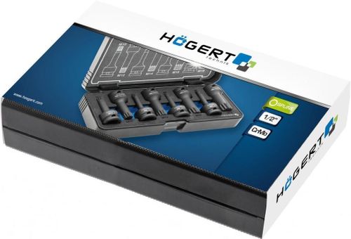купить Набор головок, бит, насадок Hoegert HT6R002 насадки ударные TORX, T30-T80, 1/2", 8 предм. CrMo в Кишинёве 