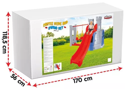 купить Детская площадка Pilsan 07961 Complex de joc Castel cu tobogan și leagăn (disponibil în 2 culori) в Кишинёве 