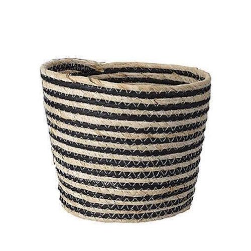 купить Короб для хранения Promstore 38996.1 Плетеная корзина 23x21см, черные полосы в Кишинёве 