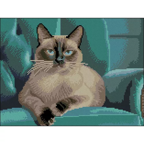 купить Картина по номерам Strateg 58083 Pictura cu diamante 30x40cm, Pisica siameza в Кишинёве 