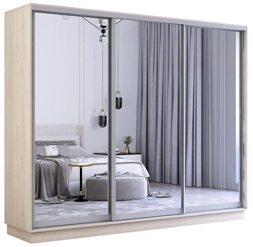 cumpără Dulap Mobildor-Lux Fox uși glisante din oglinzi (270x60x220H cm) Sonoma în Chișinău 