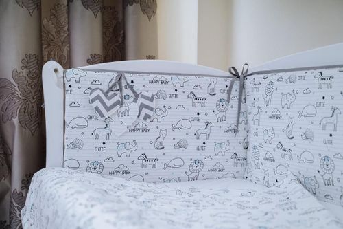 купить Детское постельное белье PernaMea Set lenjerie 5 piese Junior Happy Baby Albastru (PM.101649/1) в Кишинёве 