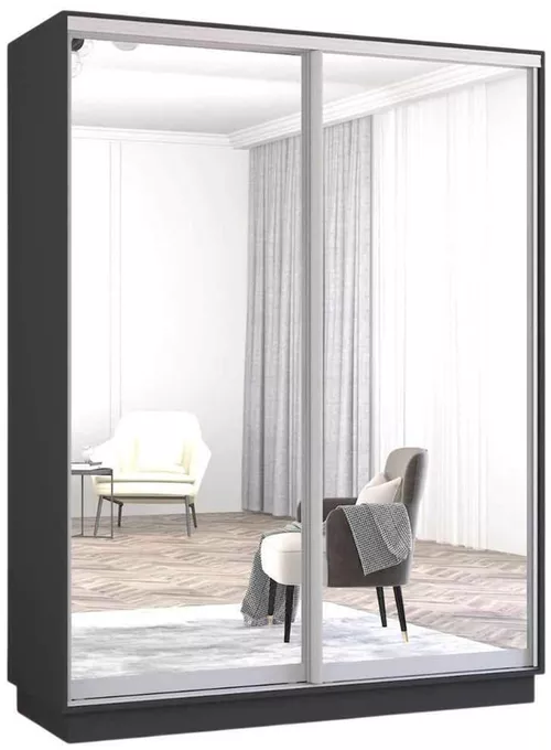 купить Шкаф Mobildor-Lux Fox uși glisante din oglinzi (170x60x230H cm) Anthracite в Кишинёве 