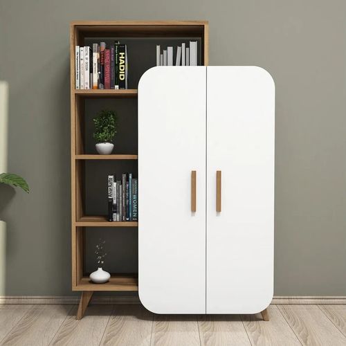 cumpără Raft de birou Trendy Forma, Nuc, Alb 90x132x32cm, raft de carti în Chișinău 