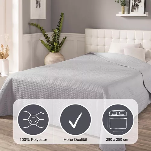 cumpără Pătura Ibena 1993/820 Tagesdecke Nancy 250x280 Grey în Chișinău 