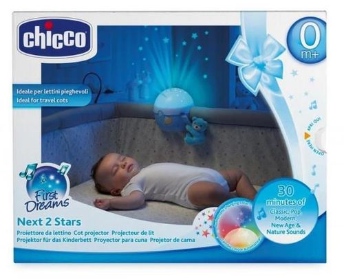 купить Ночной светильник Chicco 76472 Jucarie 2in1 cu proiectie aproape de stele, blue, 0+ luni в Кишинёве 