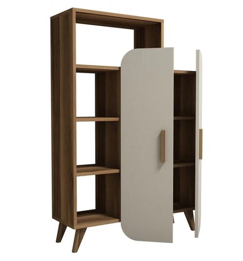 cumpără Raft de birou Trendy Forma, Nuc, Smantana 90x132x32cm, raft de carti în Chișinău 