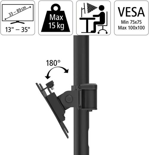 cumpără Accesoriu PC Hama 220900 Monitor Mount, Height-adjustable, Swivel / Tilt, 13" - 35", black în Chișinău 