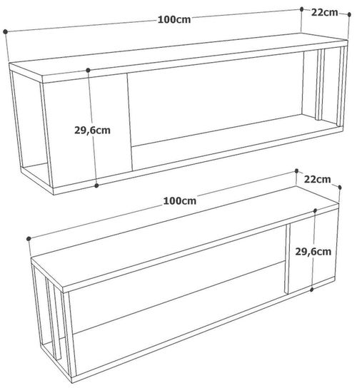 купить Полка декоративная Trendy VG18-A 100x29x22cm (GTR005455) в Кишинёве 