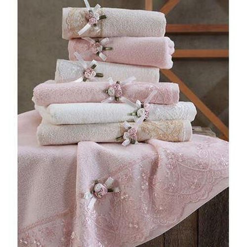 купить Домашний текстиль Promstore 44302 Velvet Набор полотенец 6шт 30x50cm NH Velvet бант и роза х/б в Кишинёве 