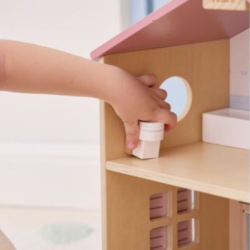 купить Домик для кукол PolarB 44256 Căsuță din lemn pentru păpuși Roz в Кишинёве 