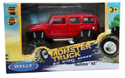 купить Машина Welly 47001GW Monster Truck metalic 1:38 Hummer H3, Big Wheel в Кишинёве 