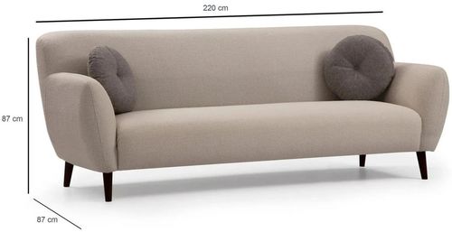 cumpără Canapea Trendy Enna Bej, 87x87x220cm (3 locuri) în Chișinău 