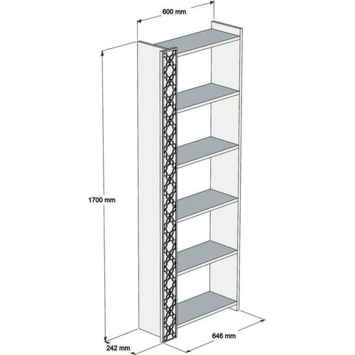 cumpără Raft de birou Trendy Oras, Alb 64x170x24cm, raft de carti în Chișinău 