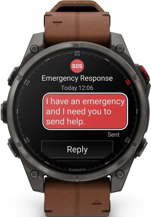 купить Смарт часы Garmin fenix® 8 Pro – 47 mm, AMOLED, Sapphire, Carbon grey DLC titanium with Chestnut leather band в Кишинёве 