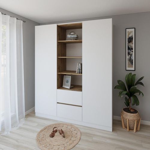 купить Шкаф Smartex (15851) N14 180cm Alb+St.Inchis в Кишинёве 