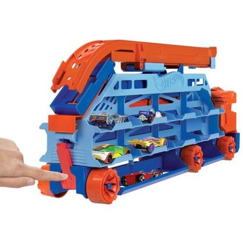 cumpără Mașină Hot Wheels HDY92 Set de joacă City Transportator mașini și pistă de lansare în Chișinău 