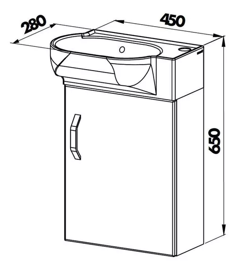 cumpără Dulap pentru lavoar Martat Pera 45cm (grey) (13233) în Chișinău 