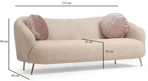 купить Диван Trendy Istiridye Bej, 90x80x215cm (3 locuri) в Кишинёве 