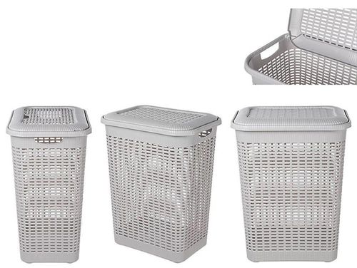 cumpără Coș pentru rufe Бытпласт 46787 Econova 30l, 37x26x46.5cm, gri deschis în Chișinău 