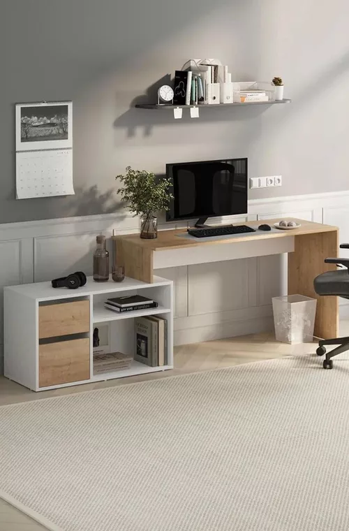 купить Офисный стол Bofigo 20-03-41 Sapphire Oak/White в Кишинёве 