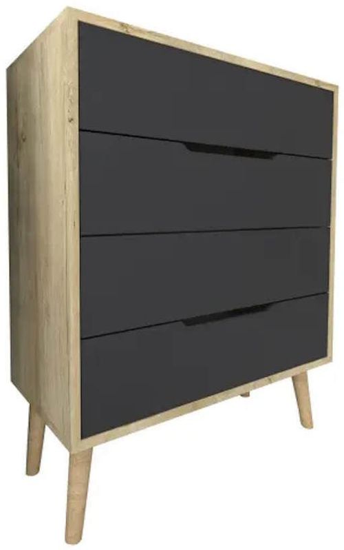 купить Комод Trendy Flora-Sapphire Oak, Anthracite, 78x95x45cm (GTR008149) в Кишинёве 