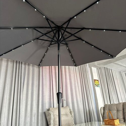 cumpără Umbrelă de gradină Hydro S 0431111 cu iluminare, pe picior, Antracit în Chișinău 