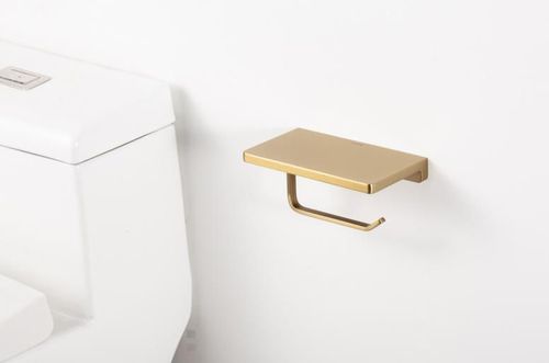 купить Держатель бумаги Gappo G30803-3 Satin Gold (suport hartie WC cu raft) в Кишинёве 