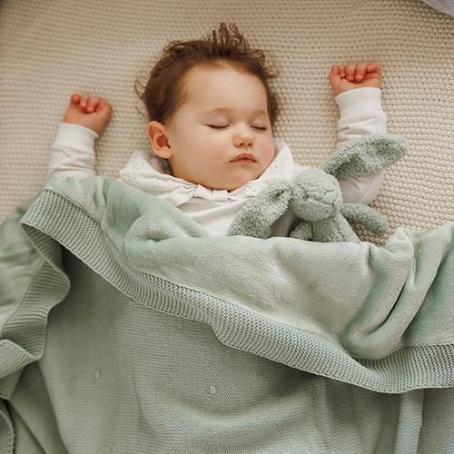 cumpără Lenjerie de pat pentru copii BabyOno 1671/04 Patura de bumbac cu captuseala de flanel (verde) în Chișinău 