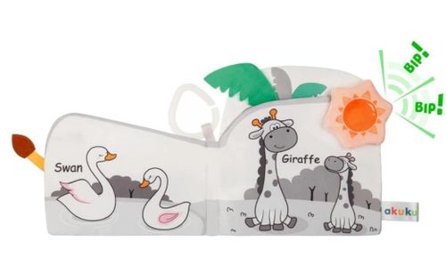 купить Игрушка-подвеска Akuku A0704 Carte senzoriala moale Zoo в Кишинёве 