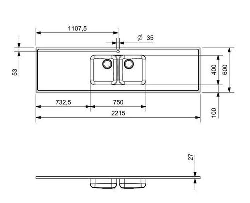 cumpără Chiuvetă bucătărie Reginox R36297 2215x600mm în Chișinău 