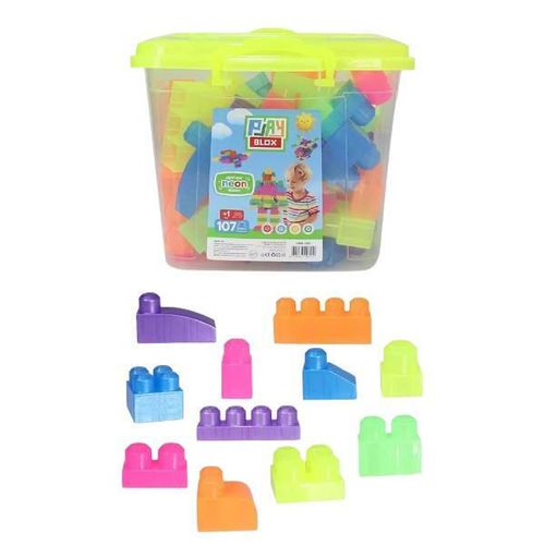 cumpără Set de construcție miscellaneous 3110 Găleată cu blocuri neon Play Blox, 107 piese în Chișinău 