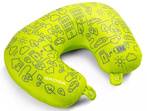 cumpără Pernă turistică Skoda 6U0069620B Подушка дорожная детская 2 в 1 (Mamba Green) în Chișinău 