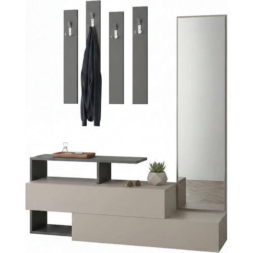 cumpără Mobilă pentru antreu Trendy Ramda Mocha Deschis, Antracit, 137x54x35cm (GTR001332) în Chișinău 