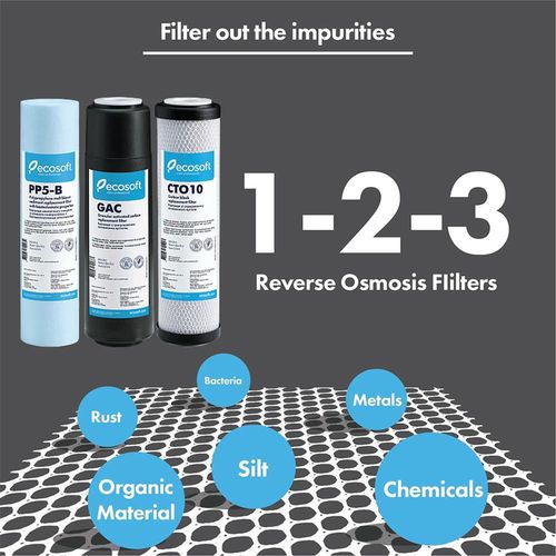 купить Картридж для проточных фильтров Ecosoft set p/u sistem cu osmoza inversa PURE AQUACALCIUM (47EK0607) в Кишинёве 