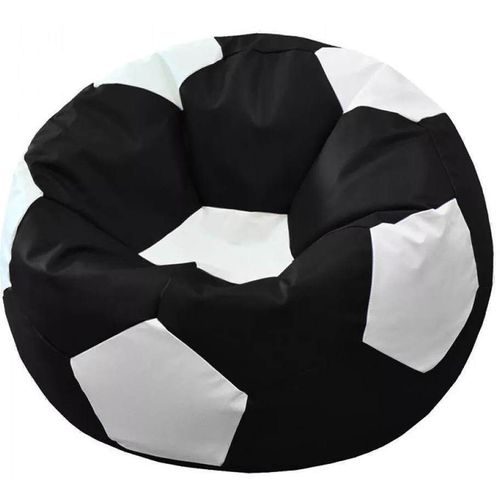 cumpără Fotoliu BeanBag BeanBag BM6078, Minge din piele ecologică Ares, L, negru cu alb în Chișinău 