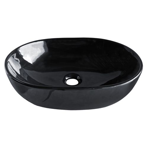 Lavoar BLACK AMADEUS M, 48 * 35 * 14,5 cm oval negru cu suprafață 