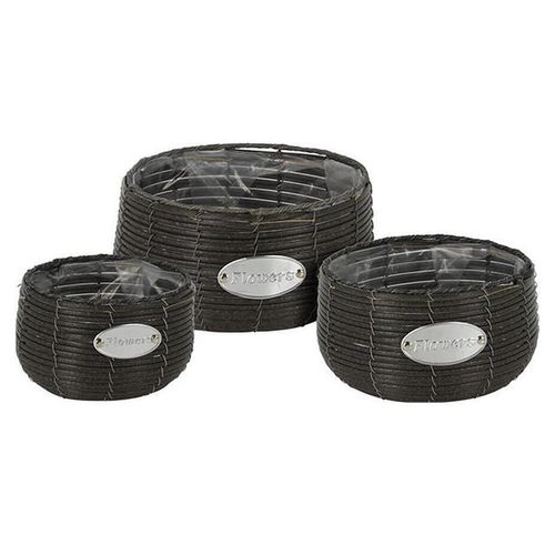 cumpără Decor pentru grădină ProGarden 50741 Вазоны для цветов 3 шт D29/25/19cm, H15/14/13cm, черный în Chișinău 