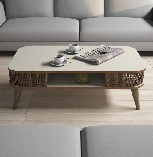 купить Журнальный столик Trendy Эйлюль, кремовый 105x34x60 см в Кишинёве 