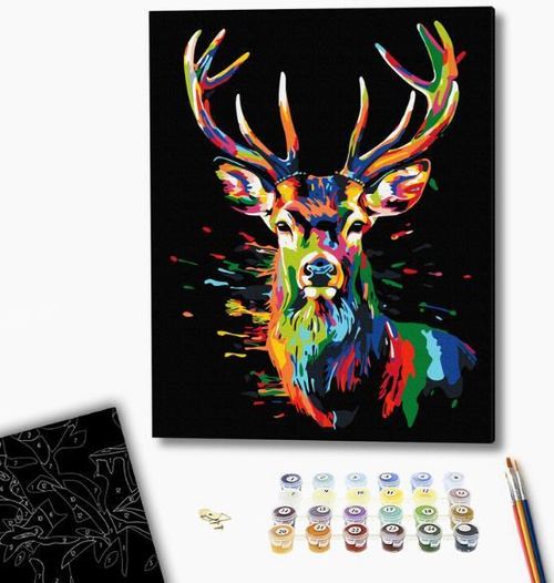 купить Картина по номерам BrushMe BSB0020FC (fără cutie) Cerb multicolor в Кишинёве 