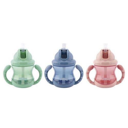 cumpără Cană cu pai Nuby NV04014 Поильник No-Spill Flip-It c трубочкой (12м+) 270 мл. în Chișinău 