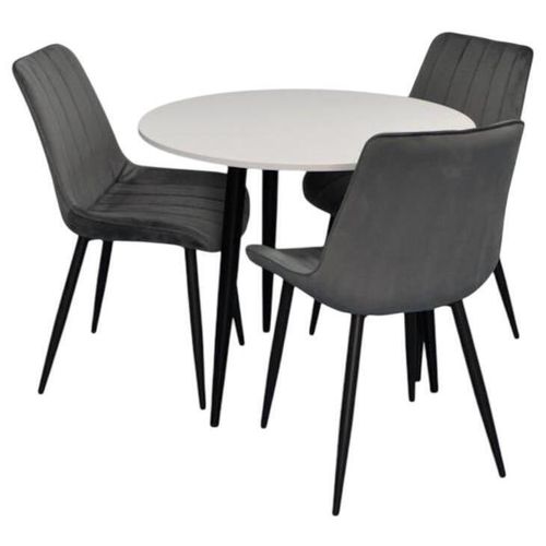 купить Комплект стол и стулья Evelin di Costacurta стол DT 404-3B + 3 стула YTC-055B Dark grey в Кишинёве 